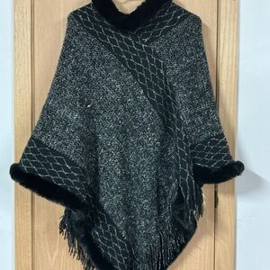 Elegant Black and Gray Women's Cape